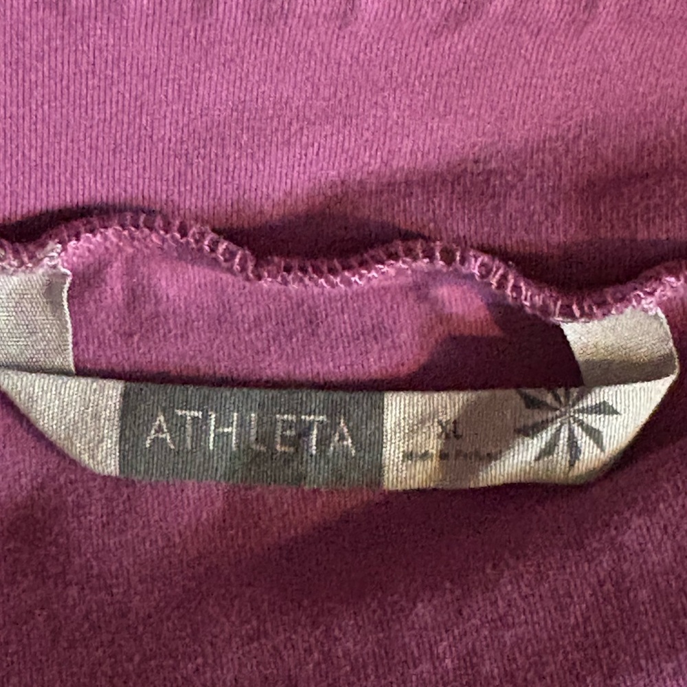 Athleta XL Purple Organic Cotton Long Sleeve Dress Style 709945 π - Picture 4 of 5